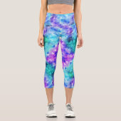 Lila und Aquamariner Kristall - Hübsche Capris-Leg Capri Leggings (Vorderseite)