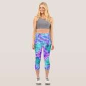 Lila und Aquamariner Kristall - Hübsche Capris-Leg Capri Leggings (Vorderseite)