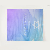 Lila und Aquamarines Aquarellbad Mitzvah Hintergru Wandteppich (Vorderseite (Horizontal))