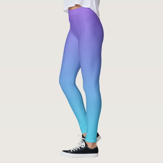 Lila und aquamarines blaues Ombre Leggings (Links)