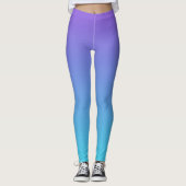 Lila und aquamarines blaues Ombre Leggings (Vorderseite)