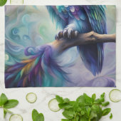 Lila und Aquamarines Ei Geschirrtuch (Gefaltet)