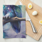 Lila und Aquamarines Ei Geschirrtuch (Viertel Falte)