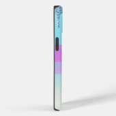 Lila und Aquamarines Einhorn mit Imitaten Glitzer  Case-Mate iPhone Hülle (Rückseite / Rechts)