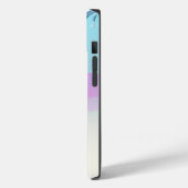 Lila und Aquamarines Einhorn mit Imitaten Glitzer  Case-Mate iPhone Hülle (Rückseite / Links)