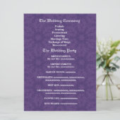 Lila und Aquamarines Hochzeitsprogramm V1C Programm (Stehend Vorderseite)
