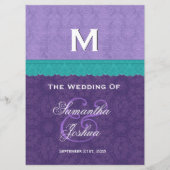 Lila und Aquamarines Hochzeitsprogramm V1C Programm (Rückseite)