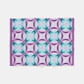 Lila und Aquamarines Hochzeitsring-Design Fleecedecke (Vorderseite (Horizontal))