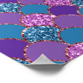 Lila und Aquamarines Mermaid Geburtstagszeichen Poster (Ecke)