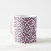 Lila und Aquamarines Muster Kaffeetasse (Vorderseite Links)