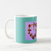 Lila und Aquamarines Muttertagsherz Kaffeetasse (Links)