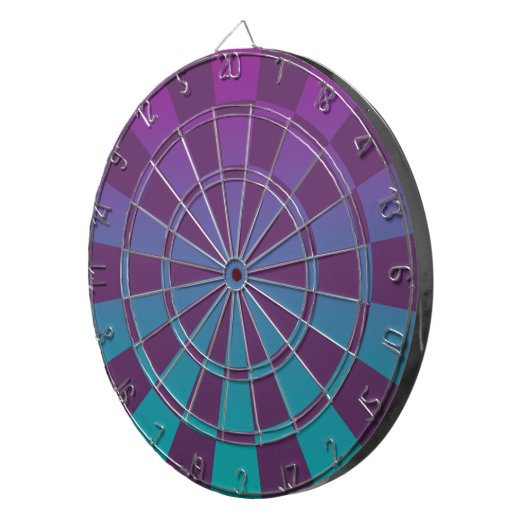 Lila und aquamarines Ombre Dartscheibe (Vorderseite rechts)