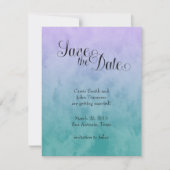 Lila und Aquamarines Ombre Save the Date Einladung (Vorderseite)