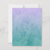 Lila und Aquamarines Ombre Save the Date Einladung (Rückseite)