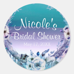 Lila und Aquamarines Traumhaus Boho Chic Gastgesch Runder Aufkleber