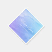 Lila und Aquamarines Wasserfarbenbad Mitzvah Serviette (Ecke)