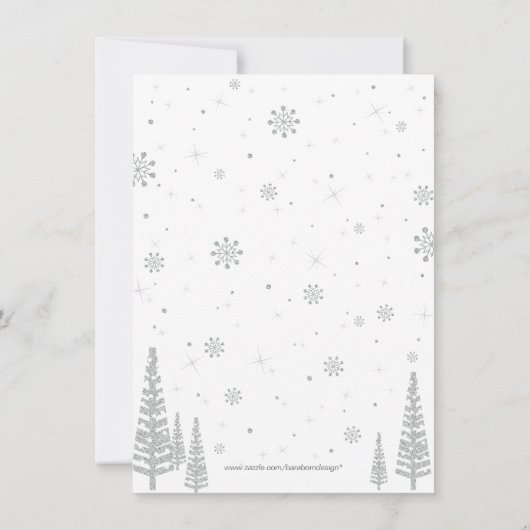 Lila und Aquamarines Winterwunderland Dankeschön K Dankeskarte (Rückseite)