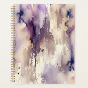 Lila und Beige Abstrakte Aquarellmalerei Planer