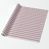 Lila und beige Streifen Geschenkpapier (Ungerollt)