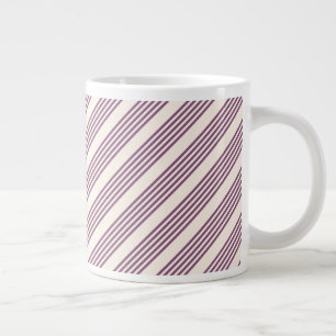 Lila und beige Streifen Jumbo-Tasse