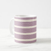 Lila und beige Streifen Kaffeetasse (Vorderseite Links)