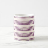 Lila und beige Streifen Kaffeetasse (Mittel)