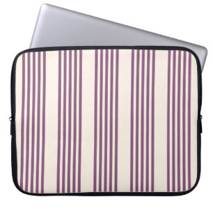Lila und beige Streifen Laptopschutzhülle