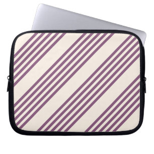 Lila und beige Streifen Laptopschutzhülle