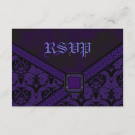 Lila- und Black Goth-Lace-Hochzeit RSVP Karte