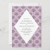 Lila und Black Paris Themed Calligraphy Wedding Einladung (Vorderseite)