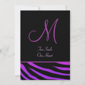 Lila und Black Tiger Hochzeitseinladung Einladung (Rückseite)