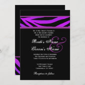Lila und Black Tiger Hochzeitseinladung Einladung (Vorne/Hinten)