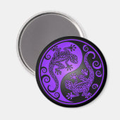 Lila und Black Yin Yang Geckos Magnet (Vorderseite/Rückseite)