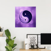 Lila und Black Yin Yang-Symbol Poster (Heimbüro)
