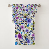 Lila und blau badhandtuch set (Insitu)