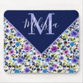 Lila und blau blumenpersonalisiert mousepad (Vorne)