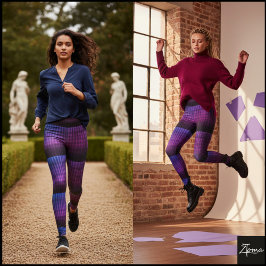 lila und blau gestreifter Hintergrund ein kühnes S Leggings