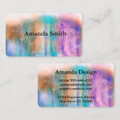 lila und blau gestrichene Aquarellbilder modern Visitenkarte (Vorne/Hinten)