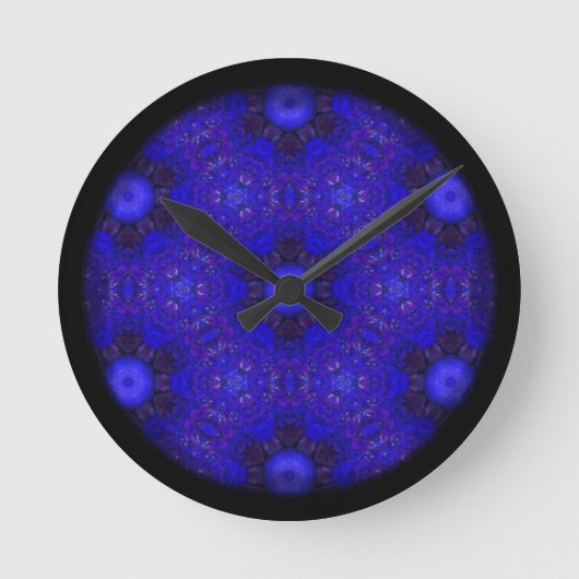 Lila und blau in 3D Runde Wanduhr (Vorderseite)