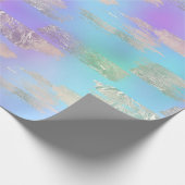 Lila und blau Iridescent & Rose Gold Malerei Geschenkpapier (Ecke)