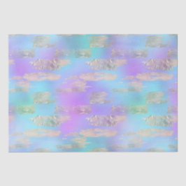 Lila und blau Iridescent & Rose Gold Malerei Seidenpapier