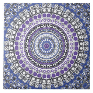 Lila und blau Mandala Kaleidoskop Medallion Fliese
