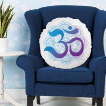 Lila und blau Om Symbol Mandala Blume Weiß