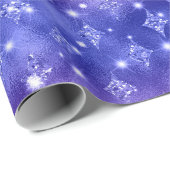 Lila und blau Ombre Glitzer Celestial Muster Geschenkpapier (Rolleneckpunkt)