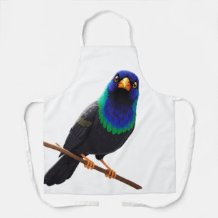Lila und Blau schillernder Vogel  Schürze
