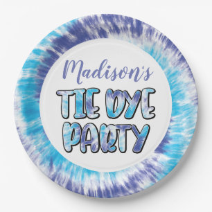 Lila und Blau Tie Dye Alles Gute zum Geburtstag, j Pappteller
