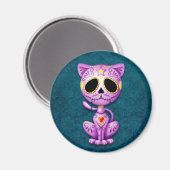Lila und blau Zombie Sugar Kitten Magnet (Vorderseite/Rückseite)