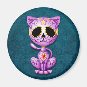 Lila und blau Zombie Sugar Kitten Magnet
