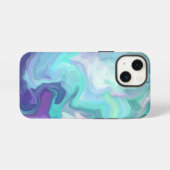 Lila und blaue Abstrakte Imitate Marmor iPhone Hülle (Rückseite (Horizontal))