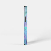 Lila und blaue Abstrakte Imitate Marmor iPhone Hülle (Rechte Seite)